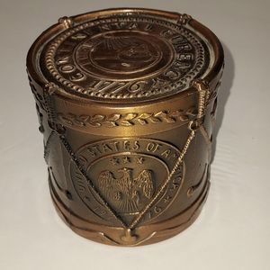 RARE VINTAGE CONTINENTAL DRUM COIN BANK  MUSIC BOX